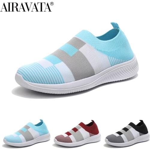 Newbeads Socks Shoes Womens Walking Shoes Fly Weaving Breathable Casual Hollow Sneakers Non-Slip Light Flat Mesh Trainer