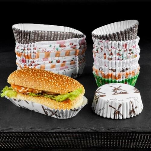 Round cake paper cups 200PCS Food grade coated paper tray Cupcake Cake liners cup muffin case Bread Papert tray