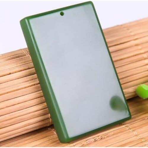 Hetian JadeJasper no-character pendant spinach green ping an pendant 30*50mm no matter the tag jades brand Necklace pendant