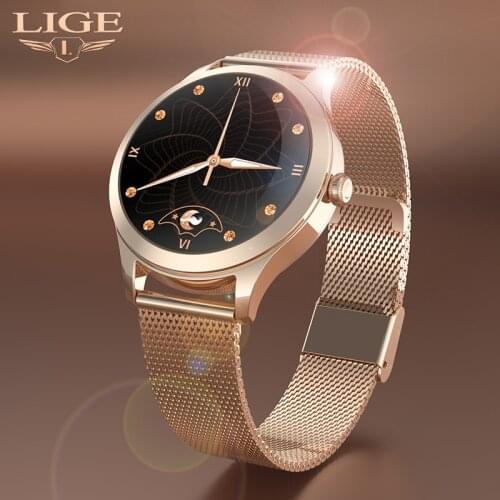 LIGE 2020 New Smart Watch Women Heart Rate Blood Pressure Multi-Function IP68 Waterproof Woman Smartwatch For Android IOS+Box
