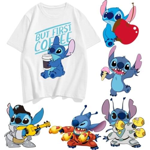 Lilo & Stitch Cartoons Stitch Patch on clothes child T-shirt with patch on iron lovely boy girl Clothes heat transfer sticker