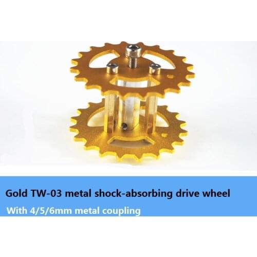 Metal Shock-Absorbing Drive Wheel TW-03 Driving Wheel With ID4mm/5mm/6mm Coupling For RC Crawler Robot Tank Chassis Part DIY Toy