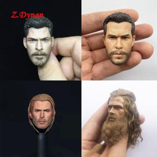 1/6 Male soldier Head Carving Model movie star Thor Head Sculpt For 12" TBLeague aaction Figure body doll accessory DIY Toys
