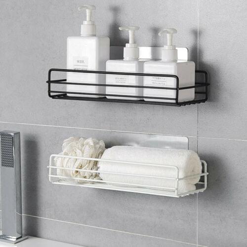 Fashion Durable Stainless Steel Shower Caddy Bathroom Wall Storage Rack Shelf Organiser Basket Functional