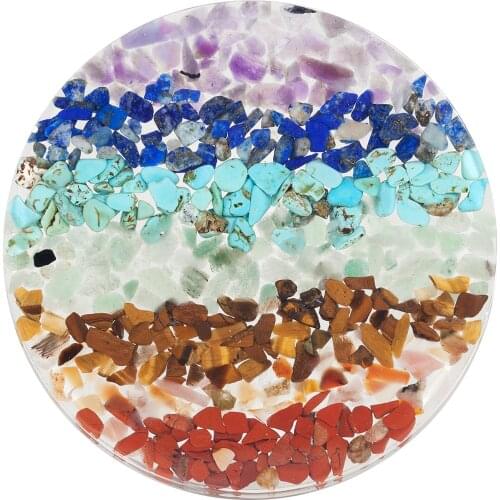 TUMBEELLUWA Natural Crystal Stone Amethyst Quartz Howlite Turquoise Gravel Specimen Round Resin Ornaments Home Decoration Gift