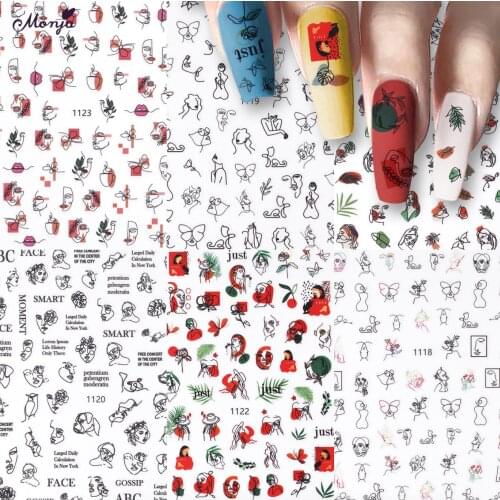 Woman Pattern Nail Polish Equipment Nail Sticker Set Nails Decoration Accesoires Nail Supplies Press On Nails Stickers and Decal
