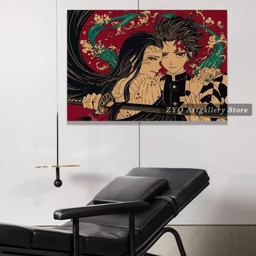 Demon Slayer Characters Poster Anime Manga Room Decoration Pictures Poster Children Modular Canvas Pictures