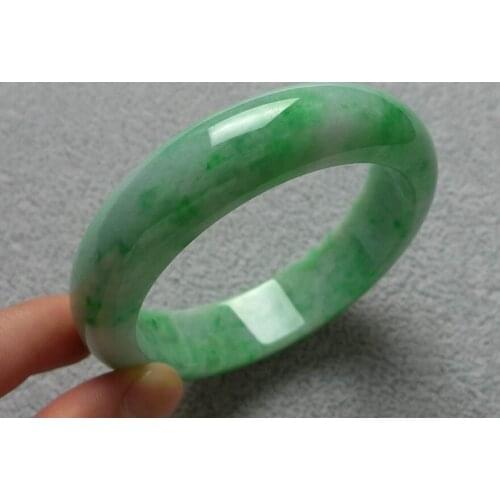 Gift Certificate Natural Myanmar Jade A-Class 54mm-62mm Light Green Bracelet Elegant Princess Bracelet Best Gift