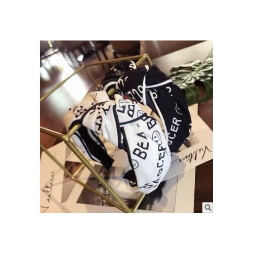 36pcs/lot DIY Multi Simple Fabrics Letters Headband Smiling Face Tie A Knot Head Bands Hair Styling Tools Accessory HA950