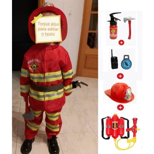 Fireman Uniform Policeman Childrens Day Role Play Kids Sam Birthday Gift Halloween Costume Girl Boy Firefighter Toys Cosplay