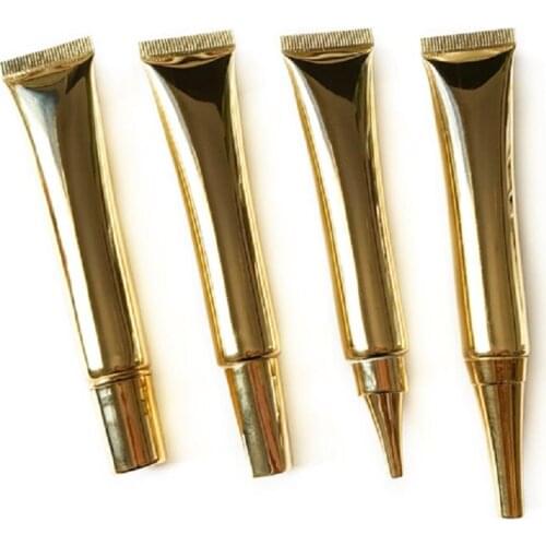 Empty 20g Eye Cream Squeeze Tube Bright Gold Cosmetic Containers Refillable 20ml Essence Lotion Squeeze Tube Custom Logo 50pcs