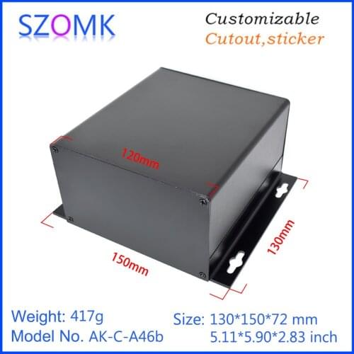1 piece 72*150*130mm szomk wall mounting aluminum enclosure pcb junction box electronic extruded aluminum housing instrument box