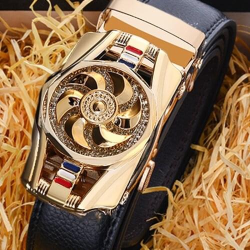 2021 Men Genuine Leather Belt Luxury Brand Leather Belt Buckle Designer Belts Waist Strap Male for Jeans Design Cintos