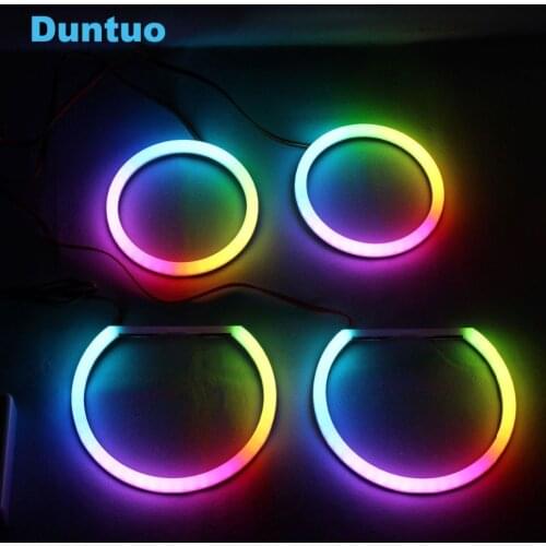 RGBW Angel Eyes Revolving Dynamic Cotton Sequential Flowing Bluetooth App For BMW E90 E91 E60/61 E81 82 83 E87 88 E46ti compact