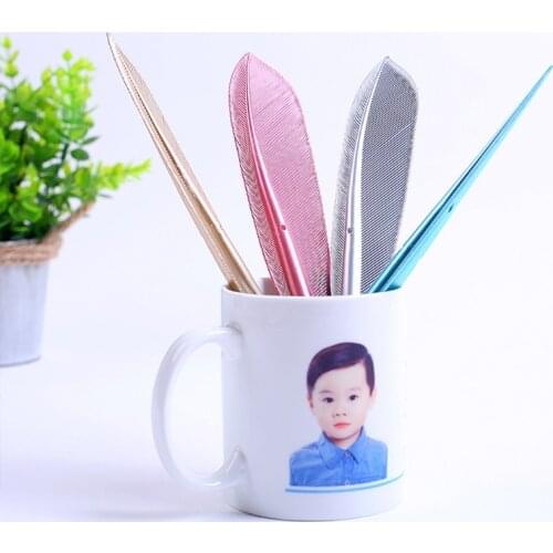 Retro Black Gel Pen Antique Feather Gel Pen Retro Calligraphy Writing Pen Gold/Silver/Blue/Pink for Students Girls Gift