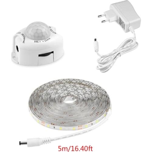 SMD 2835 Waterproof LED Strip Motion Sensor Light 12V Auto ON/OFF Flexible Neon Tape 1/2/3/4/5M Ledstrip Power Supply
