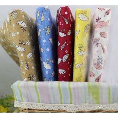 24x24cm 5 Colors Colorful Umbrella 100% cotton fabric patchwork fabric Bundle quilting tilda fabric for DIY sewing