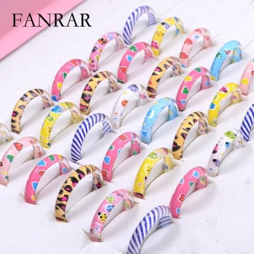 FANRAR Wholesale Fashion jewelry Accessories 20pcs love Ladybug stripes leopard fine Rings for women party gift R037