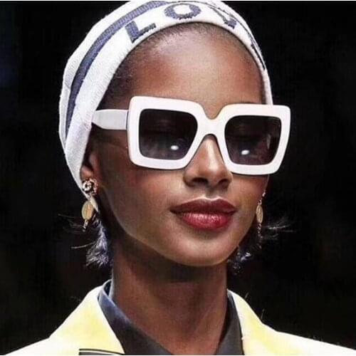 2021 New Square Sunglasses Women Brand Designer Big Frame Gradient Vintage Sun Glasses For women Oculos De Sol Feminino UV400