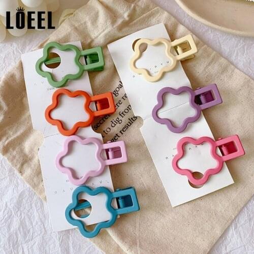 Candy Color Bobby Pins Barrettes For Women Colorful Matte Flower Hair Clips Girls Metal Alloy Painted Hairpins Hair Accessories