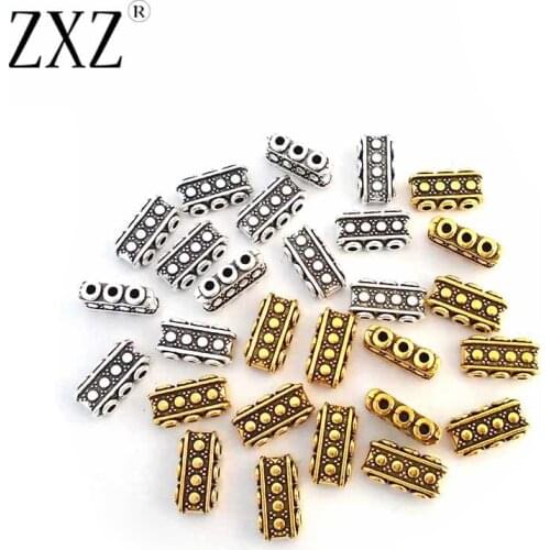 ZXZ 20pcs Antique Gold 3 Strands Spacer Bar 3 Holes Multi Strand Separators Bars for Bracelet Jewelry Making Findings