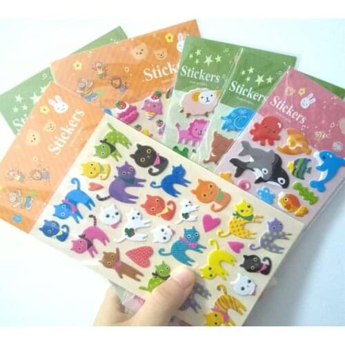 1pack/lot lovely 3D cartoon animal stickers phone sticker decorative scrapbook label DIY for album and dairy stationery sticker