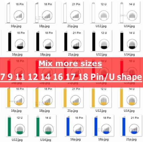 10pcs Microblading Needles Tebori Blades Permanent Eyebrow Tattoos Blade Laminas Nano 12/14/16/18 Flex U Shape for 3d Tattoo Pen