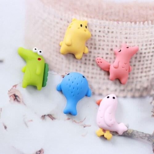 10Pcs Cartoon Animals Flatback Resin Cabochon Kawaii Crafts Hair Accessories DIY Embellishment for Scrapbooking Phone Decor