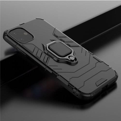 100pcs/lot Ring Car Holder Case For iPhone 11 / 11 Pro / 11 Pro Max Hybrid 2 in 1 Armor Shockproof Cover