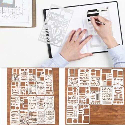 12/20pcs Bullet Journal Stencil Set Plastic Planner DIY Drawing Template Diary Planner Journal Notebook Diary Scrapbook