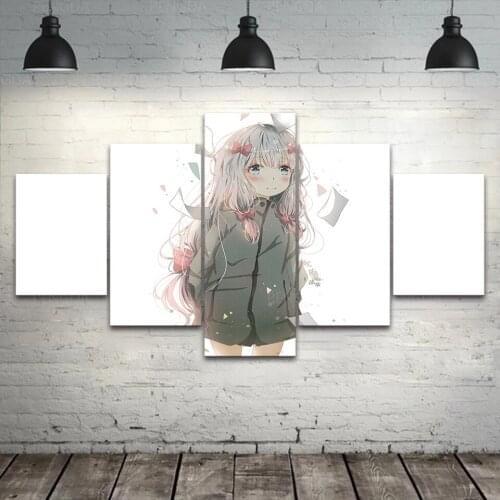 Canvas 5 Panel Prints Poster Eromanga Sensei Wall Artwork Home Decoration HD Painting Modular Anime Girl Pictures Living Room