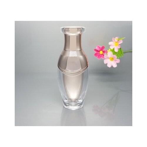 50ml rose gold plastic acrylic bottle for lotion/emulsion/serum/foundation/toner plastic bottle skin care cosmetic packing