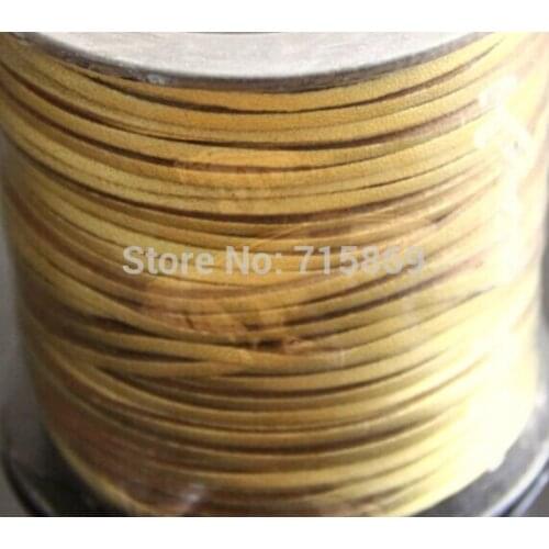 Free Ship 100 Meters 10mm Gold Color Flat ONE SIDE Leather Flat Faux Suede Leather Cord