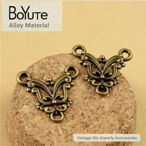 BoYuTe (100 Pieces/Lot) 21*20MM Wholesale Antique Bronze Plated Zinc Alloy Materials Connectors Jewelry Findings Accessories