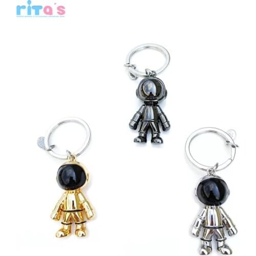 3D Cyborg Keychain Astronaut Robot Key Holder Toys Pendant Mens Keyring In Giftbox Lovers Gifts 68g