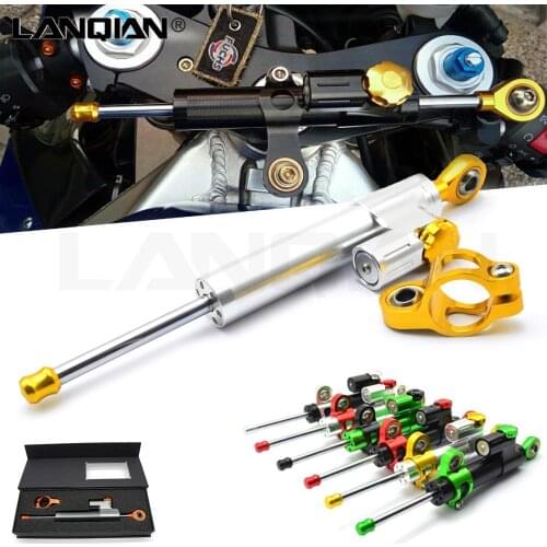 Motorcycle Damper Steering Stabilizer Moto Linear Safety Control For Honda RVF750R RC45 VFR800 FI/W1 VFR800 VFR800 VTEC CBR125R