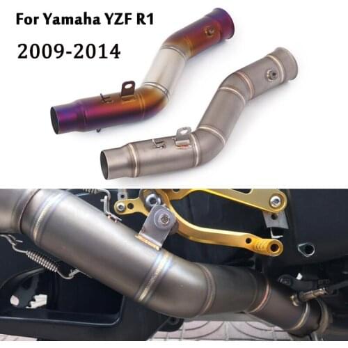 For Yamaha YZF R1 MT10 2009-2014 Motorcycle Exhaust System Connecting Pipe Middle Mid Link Tube Slip On 51mm Modified