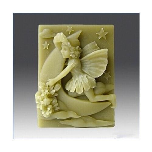 Moon angel modelling silicon soap mold fondant Cake decoration mold High-quality Handmade soap mold NO.:SO411