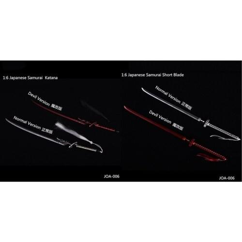 Collectible 1:6 Scale Japanese Samurai Katana Short Blade Normal/Devil Ver. Sword Scene Accessories Model for 12'' Action Figure