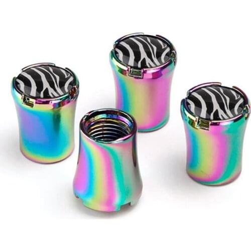 4pcs/Lot Zebra Pattern Car Tire Valve Caps For Mercedes Benz Accessories W204 Wheel Tires Air Dust Waterproof Screw Airtight Cap