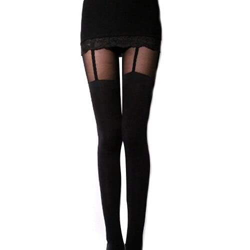 Fashion Stretchy Stockings Sexy Black Leggings Decorated Garters Retail/Wholesale 59GU