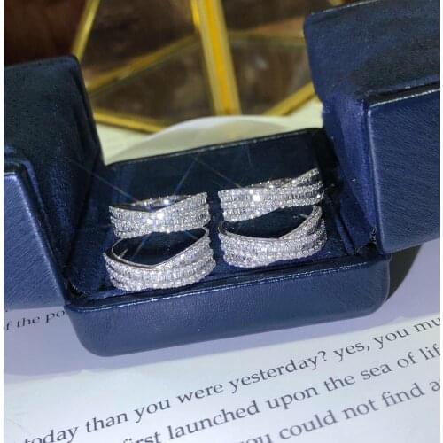 Fashion Multi-layer Cross Zircon Ring Women Multi-layer Engagement Jewelry Bridal Ring Wedding 925 Silver Ring Rings for Women