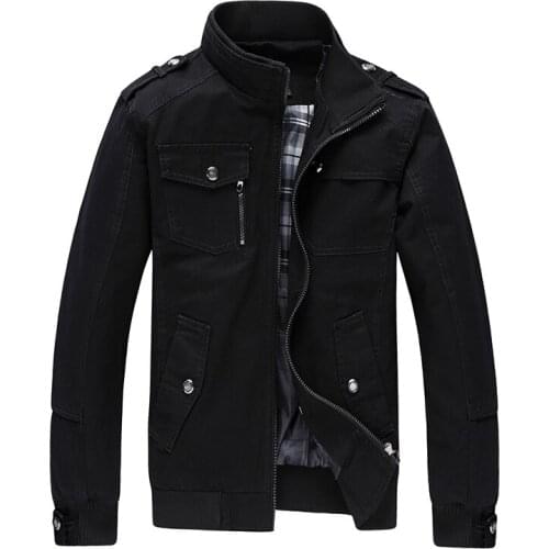 High quality 2017 Mens Military Jackets slim fit fashion classics jacket loose zipper coat business outerwear plus size