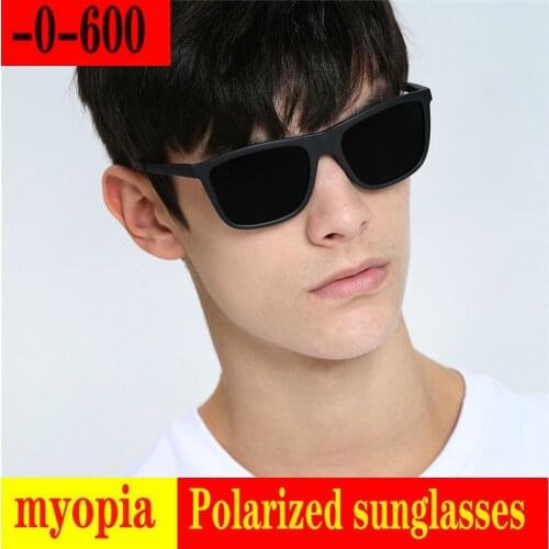 2019 Diopter Finished Myopia Polarized Sunglasses Men Women Nearsighted Glasses Fashion square mens driving goggles UV400 FML
