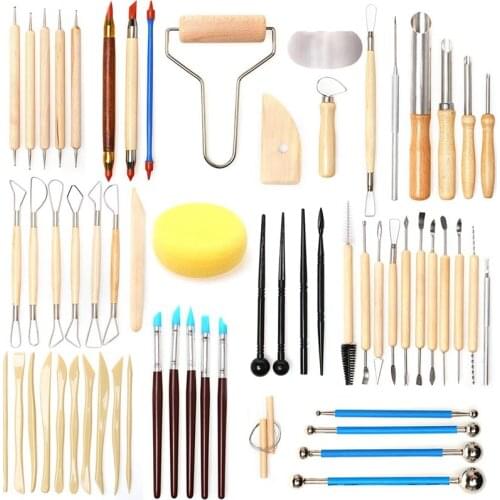 Ceramic Clay Tools Set Polymer Clay Tools Pottery Tools Set Wooden Pottery Sculpting Clay Cleaning Tool Set tool sculpture