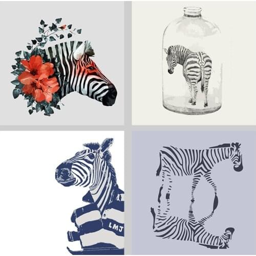 Nordic Minimalist Zebra In Bottle Wall Pictures for Living Room Canvas Art Cuadros Decoracion Salon Painting Drawing Poster