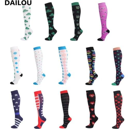 41 Style Women Compression Socks Men Cat Love Halloween Banana Pumpkin Pattern Relieve Pressure Prevent Varicose Veins Stockings