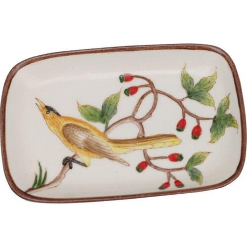 13cm New Chinese Style Painted Handmade Soap Dish Ceramic Soap Dish Toilet Oval Soap Dish Bathroom Towel Dish