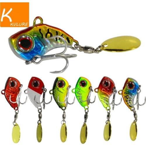 New Arrival 1PCS 9g/13g/16g/22g Metal VIB Fishing Lure Spinner Sinking Rotating Spoon Pin Crankbait Sequins Baits Fishing Tackle