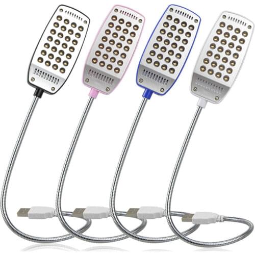New Arrival Ultra Bright Flexible USB LED Book Light Reading lamp 28LEDs 4 Colors For Laptop Notebook PC Computer